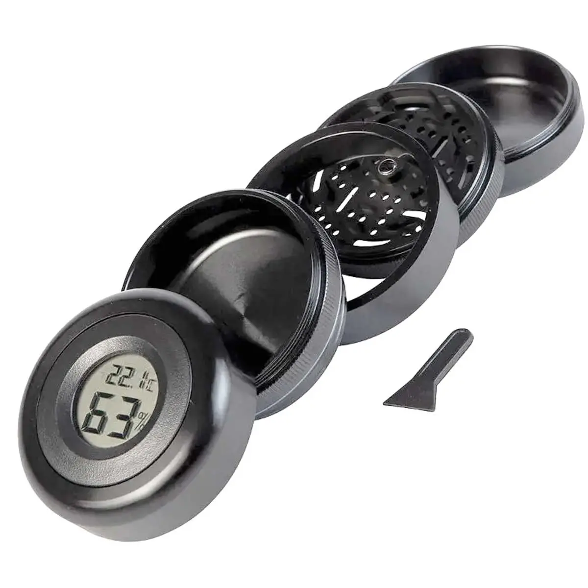 Grinder mit Feuchtigkeitsanzeige + Stash