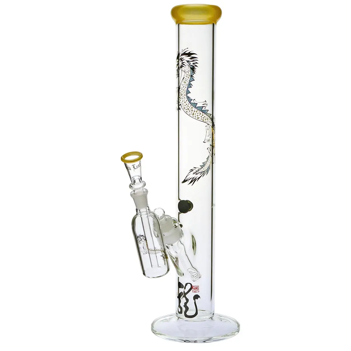 Black Leaf Bong GTI Golden Dragon gerade
