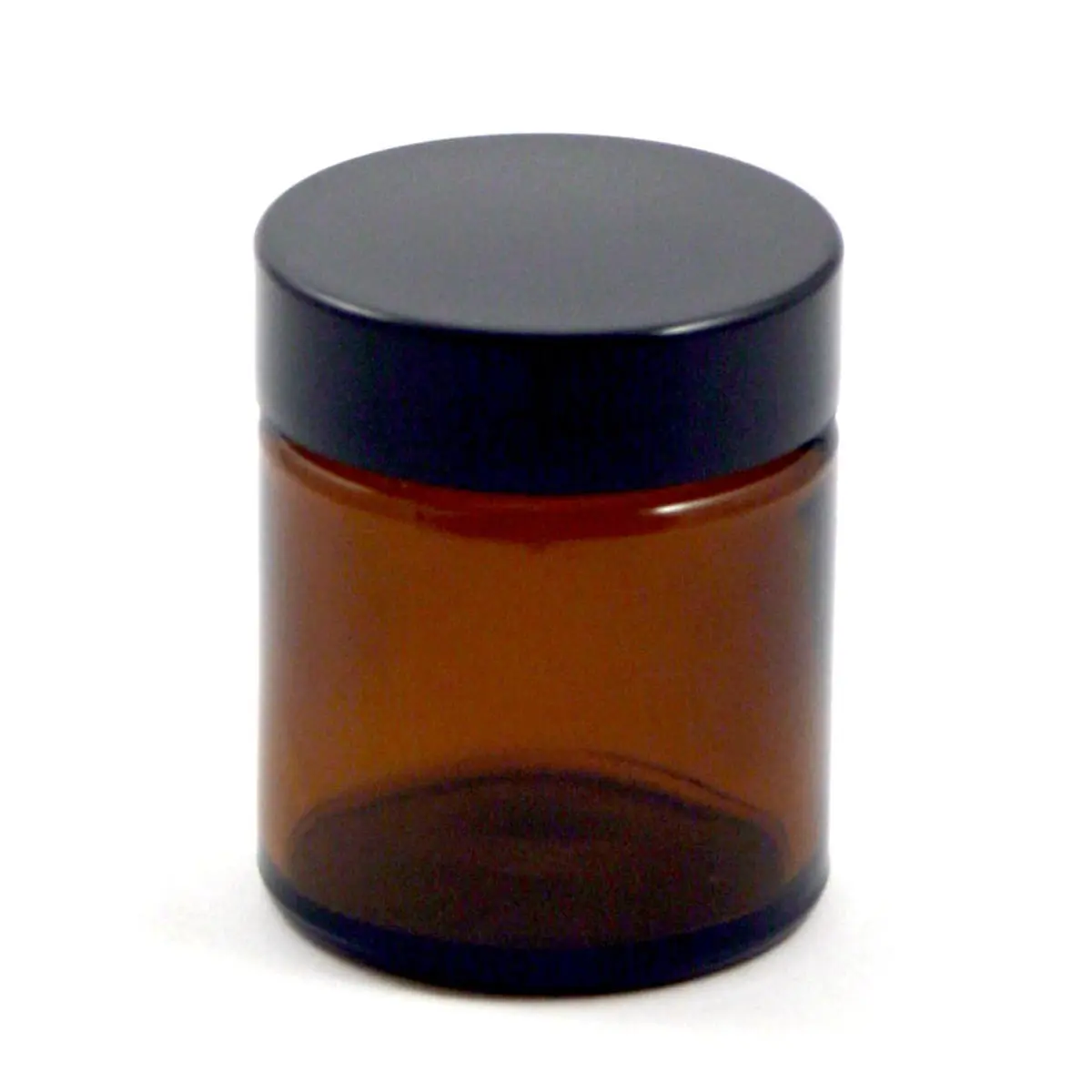 Brauner Tiegel aus Glas mit Kunststoffdeckel, 30 ml