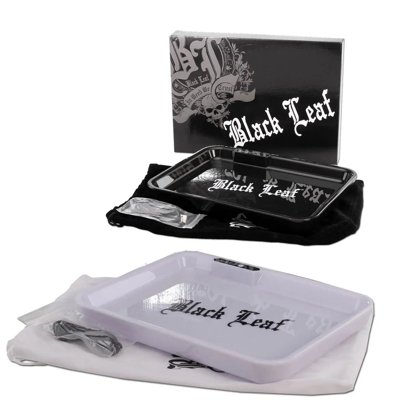 Black Leaf LED Rolling Tray