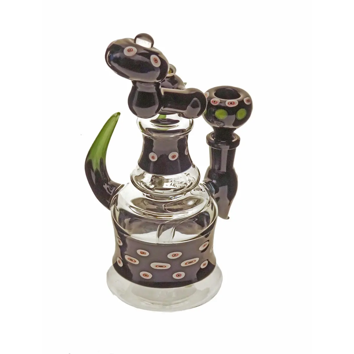 'Black Leaf' Glaspfeife mit H&ouml;rnern 14,5