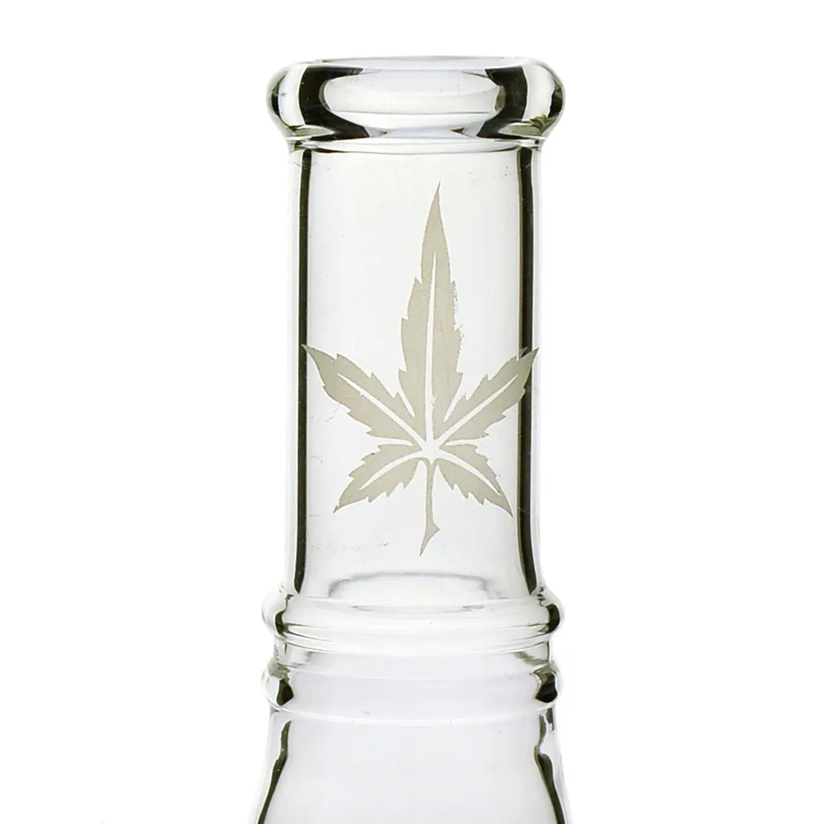 Mini Glas Bong mit Hanf Motiv