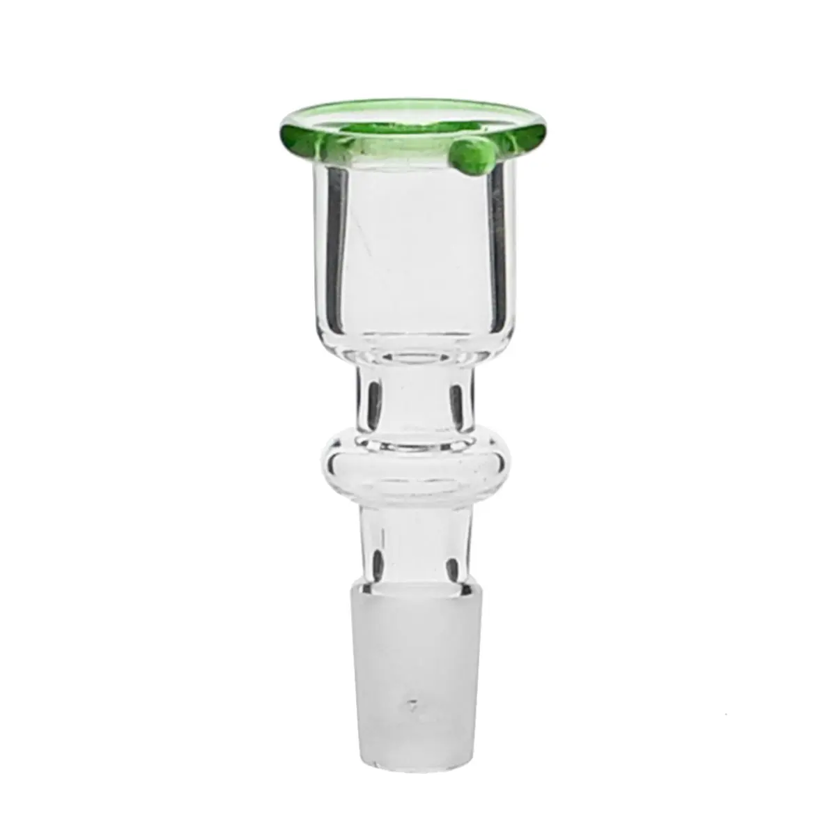 Glaskopf Zylinder mit grünem Rand 14,5