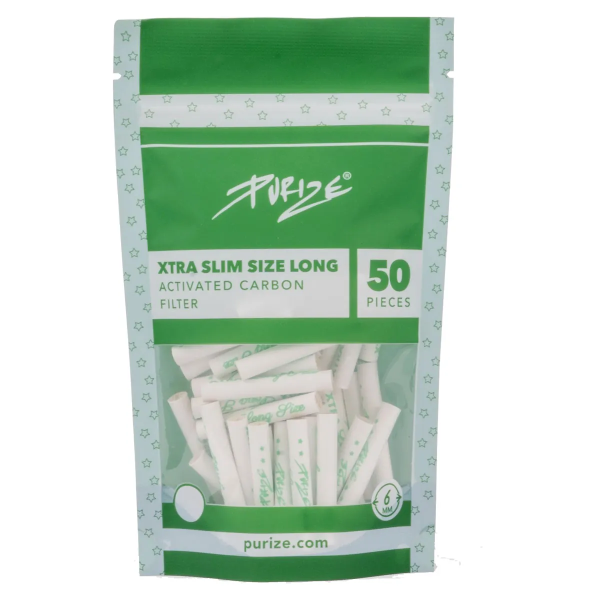 PURIZE&reg; XTRA Long Size Filtro a carbone attivo 6mm - 50x