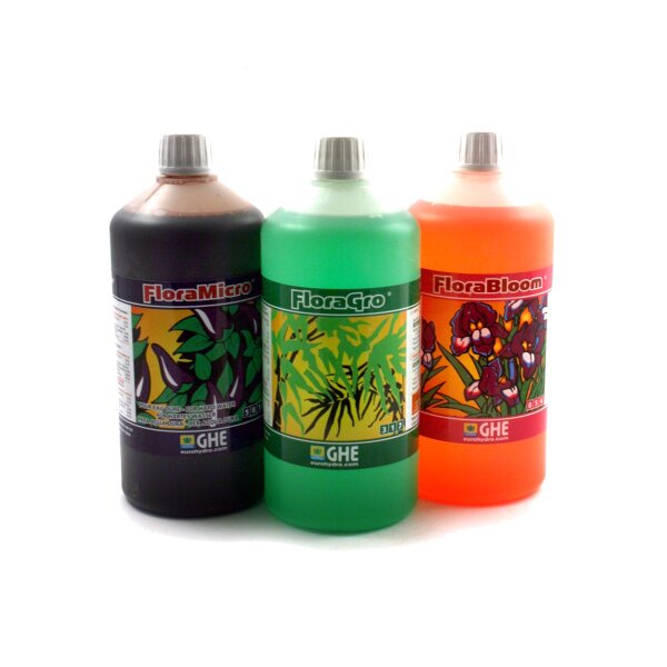 GHE Flora Set, 3 x 1 Liter (für weiches Wasser)