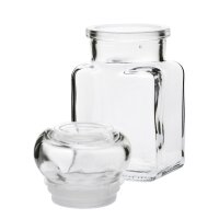 Quadratisches Apothekerglas mit Glasstopfen, 150 ml