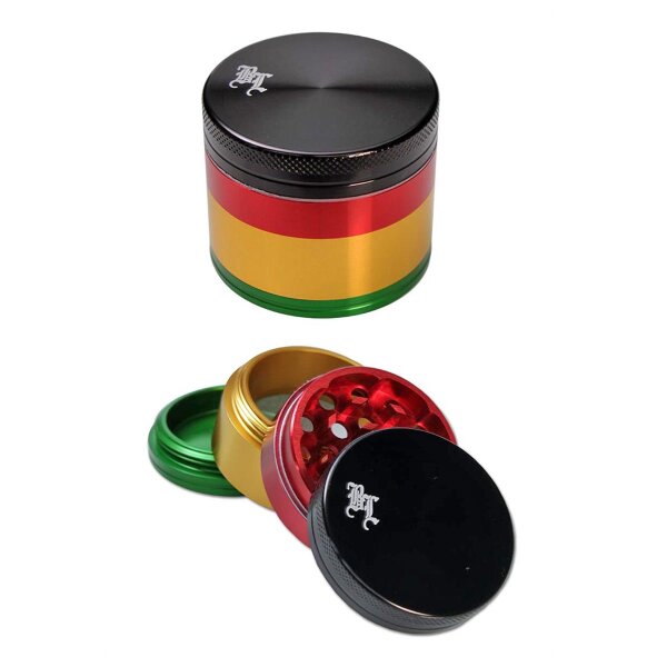 Black Leaf Rasta Alu-Grinder 4-teilig 39 mm