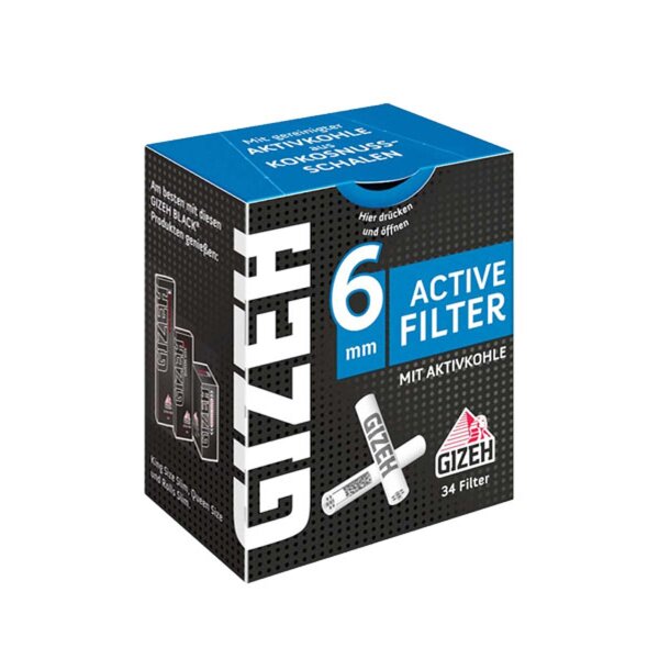 Gizeh ACTIVE Aktivkohlefilter 6mm - black