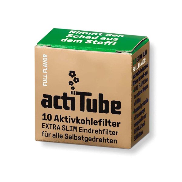 actiTube Aktivkohlefilter Extra Slim 10 Filter - 6mm