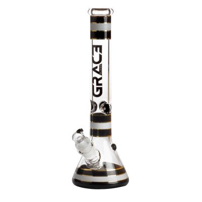 Grace Glass Bong Striped Series - schwarz