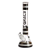 Grace Glass Bong Striped Series - schwarz