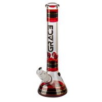 Grace Glass Bong Striped Series - rot
