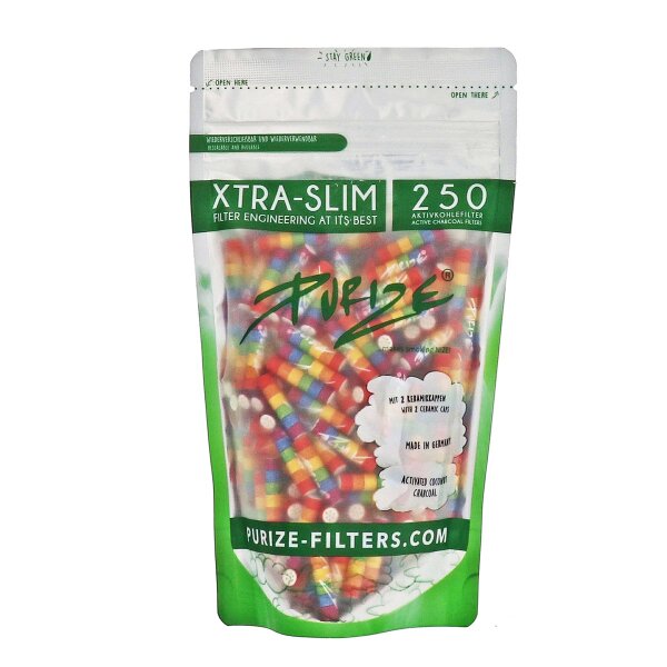 PURIZE® Aktivkohlefilter – XTRA Slim Size 250 rainbow