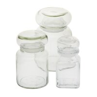 Quadratisches Apothekerglas mit Glasstopfen