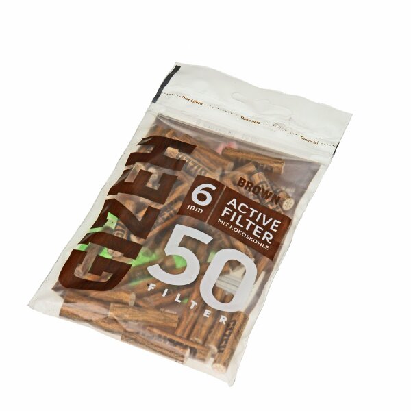 Gizeh Aktivkohlefilter Slim 6 mm Brown