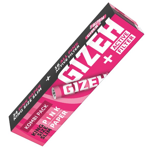 Gizeh Pink King Size Silm + 16 Aktivkohlefilter