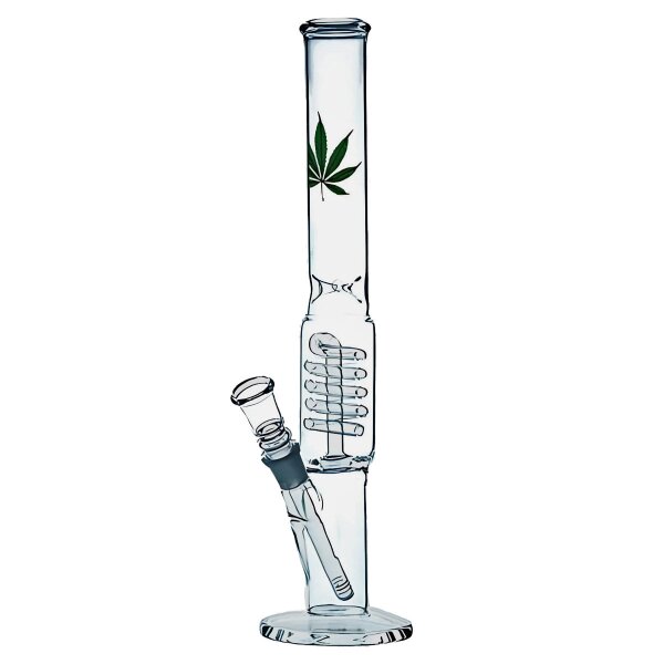Percolatorbong Weed Leaf mit Eisfach 40 cm