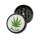 Aluminium Grinder Black Leaf "Hanfblatt" 5 cm